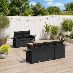 Comfortable Black Poly Rattan Garden Furniture Set