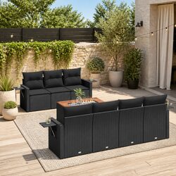 Comfortable 8-Piece Outdoor Sectional for Family Relaxation