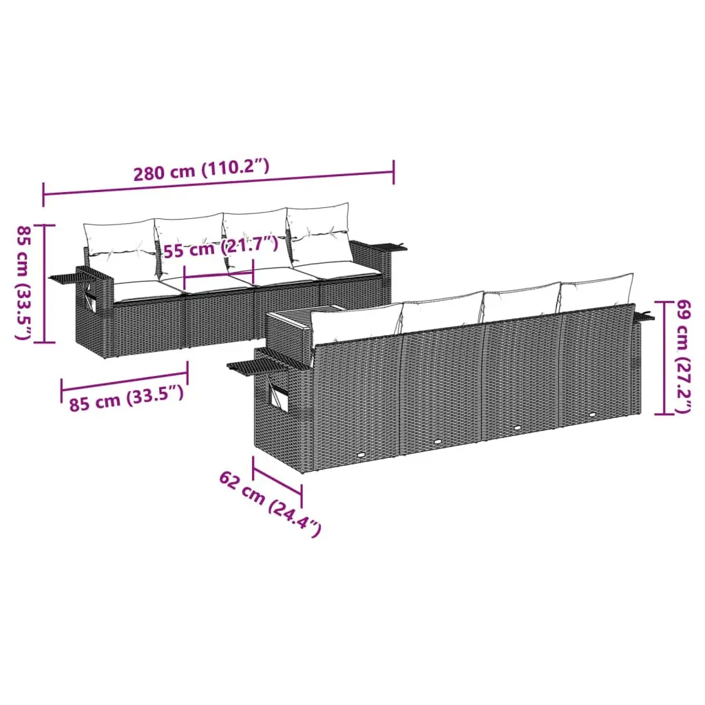 Grey Outdoor Sectional Sofa Set