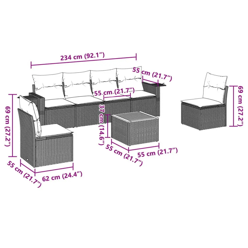 7 Piece Outdoor Sofa Set