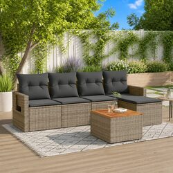 Comfortable and Reliable 6 Piece Grey Garden Sofa Set
