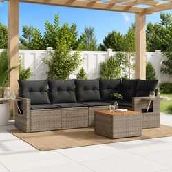 Comfortable 6 Piece Grey Sofa Set for Your Outdoor Relaxation