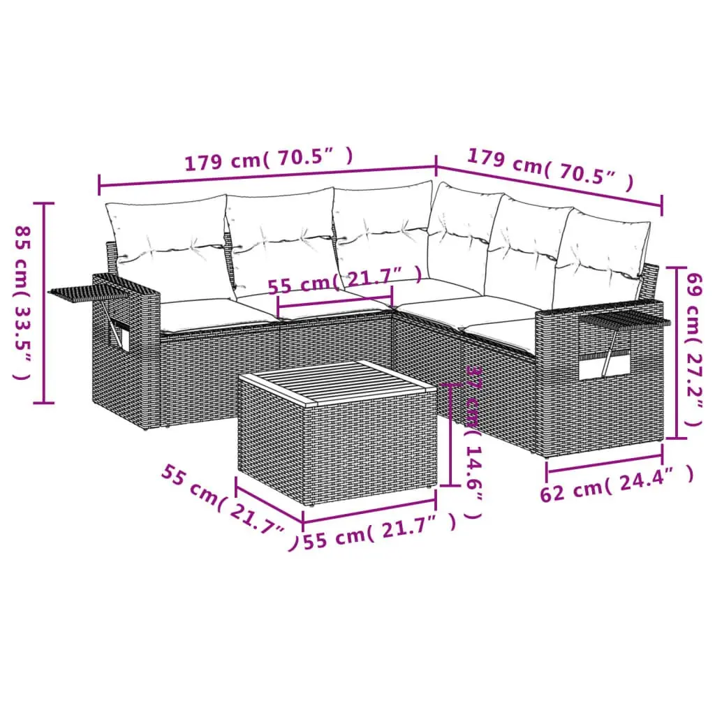 6-Piece Outdoor Sofa Set