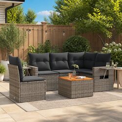 Comfortable 6-Piece Garden Sofa Set in Grey