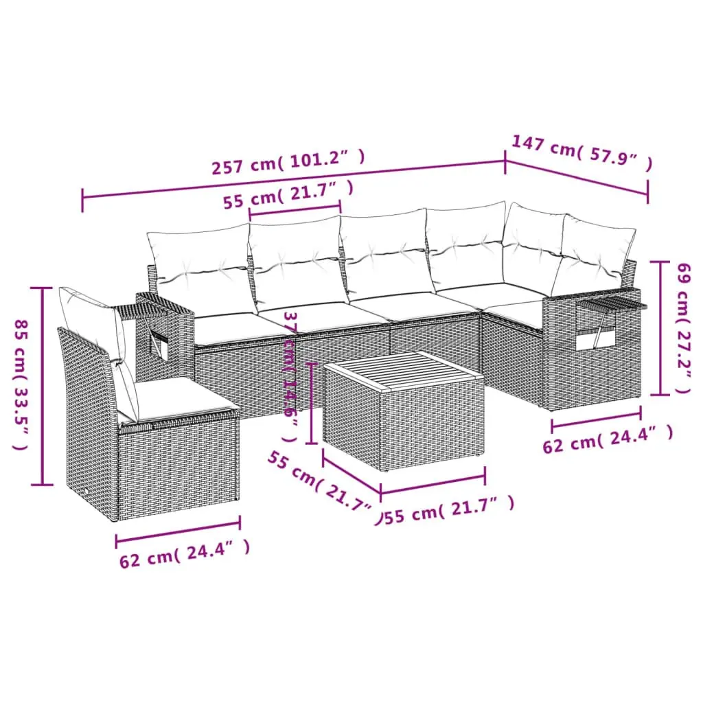 7 Piece Garden Sofa Set