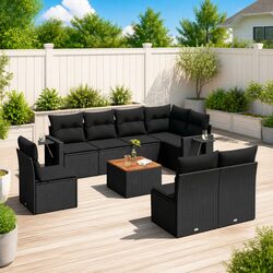 Warm and Welcoming 9 Piece Outdoor Sectional Sofa Set
