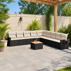 4-Piece Outdoor Sectional Sofa Set in Brown with Cushions