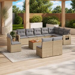 Value-Focused 11 Piece Outdoor Sofa Set - Beige