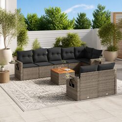 Quality 9-Piece Grey Outdoor Sofa Set with Flexibility