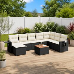 Reliable 9 Piece Outdoor Sofa Set with Cushions