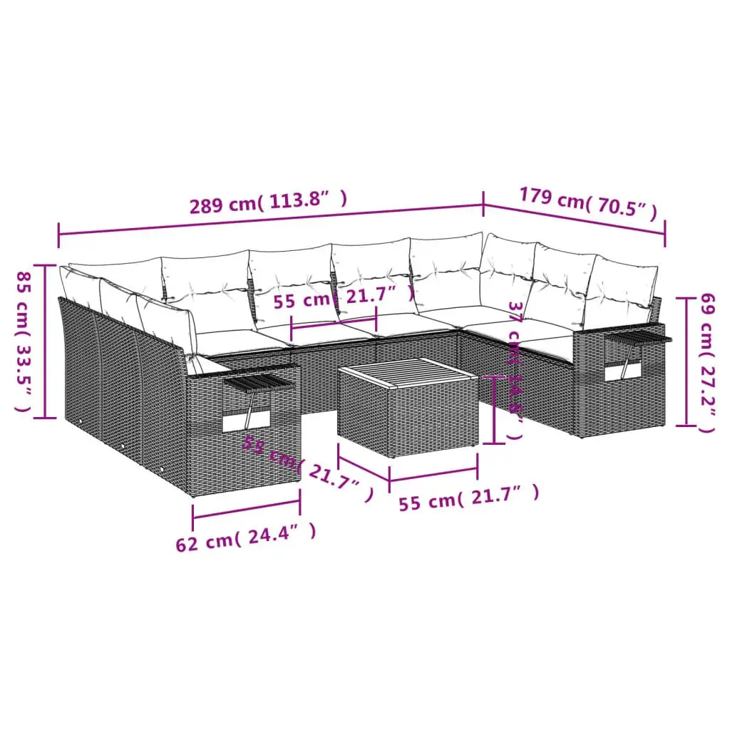 10-Piece Outdoor Sofa Set