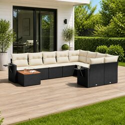 Warm and Inviting 10-Piece Garden Sectional Sofa Set