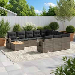 Warm and Inviting 11-Piece Outdoor Sectional Sofa Set