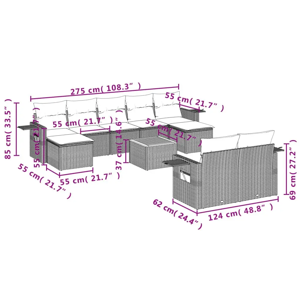 10-Piece Outdoor Sofa Set