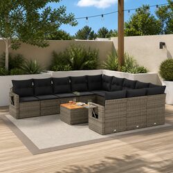 Comfortable 12 Piece Grey Garden Sofa Set with Flexibility