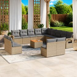 Practical 14-Piece Outdoor Sectional Sofa Set with Cushions