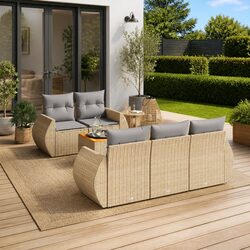 Comfortable 6-Piece Garden Sofa Set with Cushions