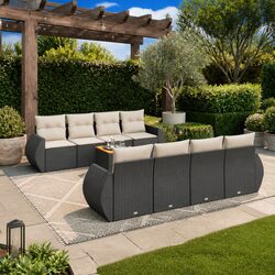 Comfortable and Affordable 9 Piece Garden Sofa Set