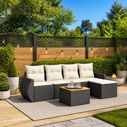 Comfortable 6 Piece Outdoor Sofa Set in Black
