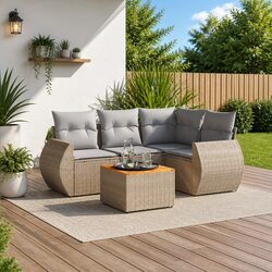 Value-Driven 5 Piece Garden Sofa Set with Cushions