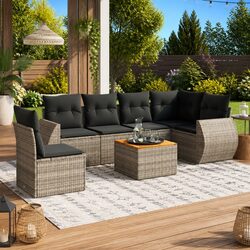 Comfortable 7 Piece Garden Sofa Set with Practical Value