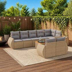 Comfortable 9-Piece Patio Furniture Set in Beige