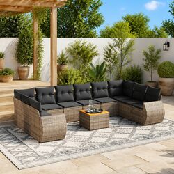 Comfortable 11 Piece Garden Sofa Set for Relaxation