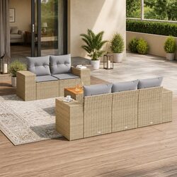 Value-Focused 6-Piece Garden Sofa Set with Cushions