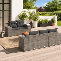 Comfortable 6 Piece Garden Sofa Set with Removable Cushions