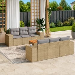 Comfortable 7 Piece Garden Sofa Set with Removable Cushions