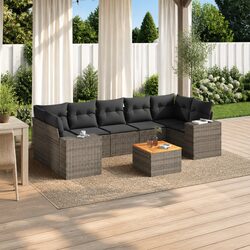 Durable 8-Piece Grey Outdoor Sofa Set with Easy Maintenance