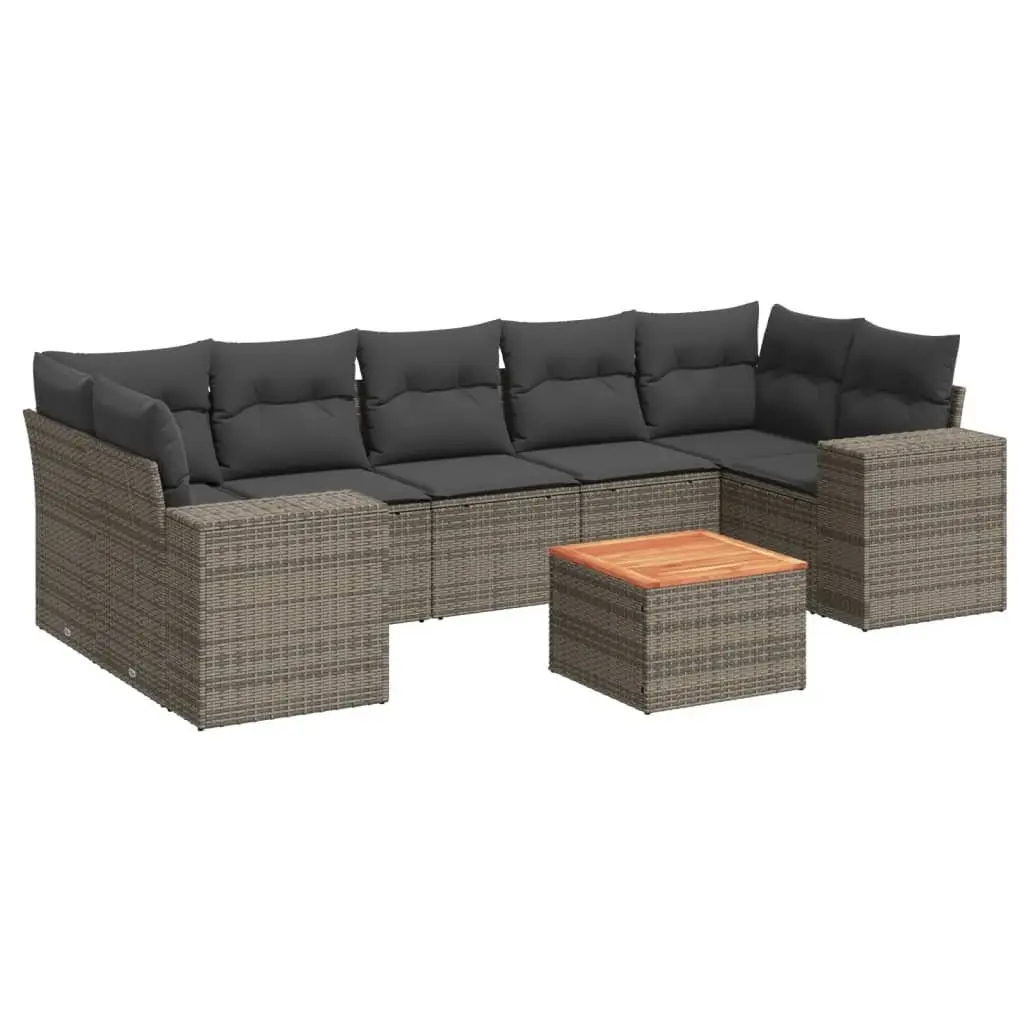8-Piece Grey Outdoor Sofa Set with Easy Maintenance