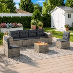 Comfortable 7 Piece Outdoor Sofa Set with Modular Design