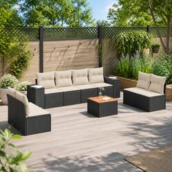 Comfortable 9-Piece Black Sofa Set for Your Garden