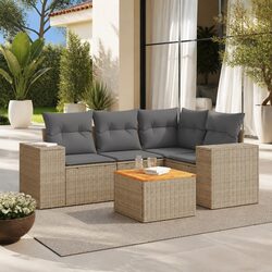Warm and Practical 5 Piece Outdoor Sofa Set with Cushions