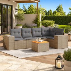 Warm and Practical 6-Piece Outdoor Sofa Set