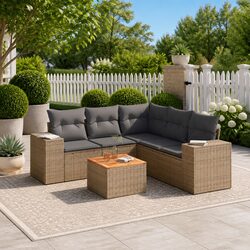 Comfortable 6-Piece Garden Sofa Set with Cushions