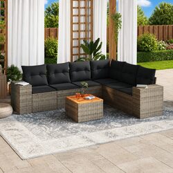 Reliable 7 Piece Grey Garden Sofa Set for Your Home