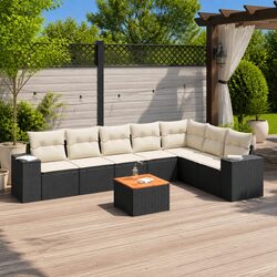Value-Driven 8-Piece Black Garden Sofa Set