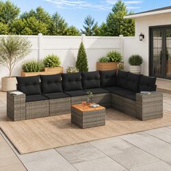 Garden Sofa Set 8 Piece Outdoor Furniture Patio Lounge Grey Modular Seating