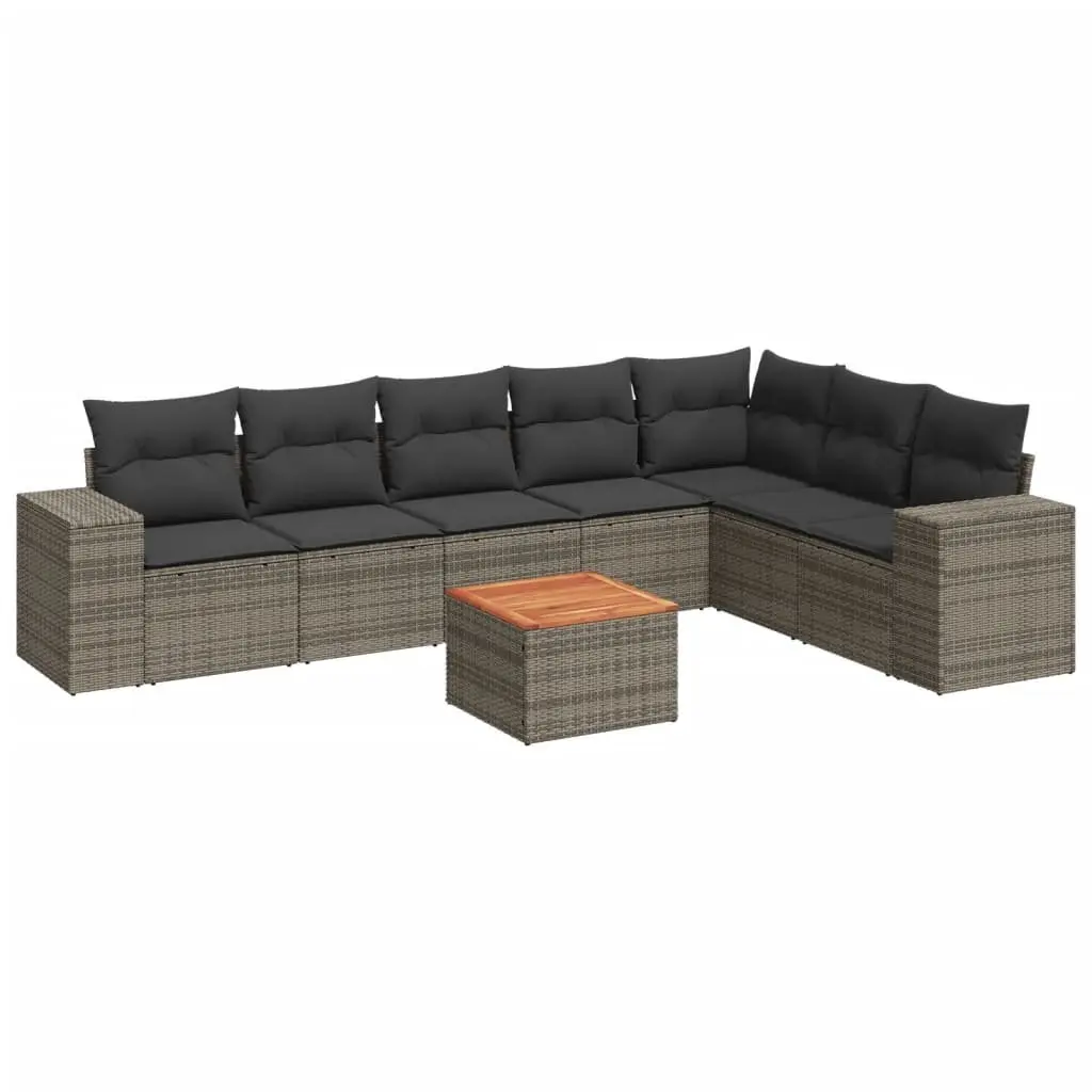 Garden Sofa Set 8 Piece Outdoor Furniture Modular Seating Grey