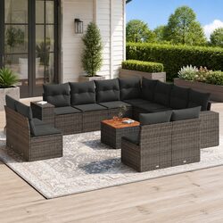 Comfortable 12 Piece Garden Sofa Set with Removable Cushions