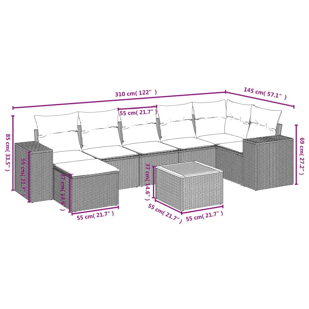 8-Piece Garden Sofa Set for Comfort and Style
