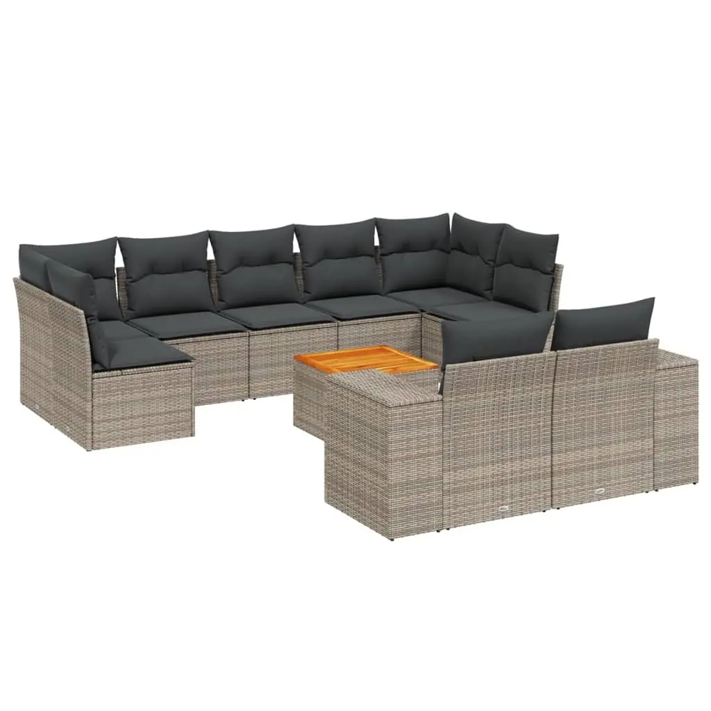 10 Piece Garden Sofa Set Outdoor Furniture Patio Seating Grey