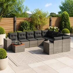 Affordable 10-Piece Outdoor Sofa Set with Comfortable Cushions