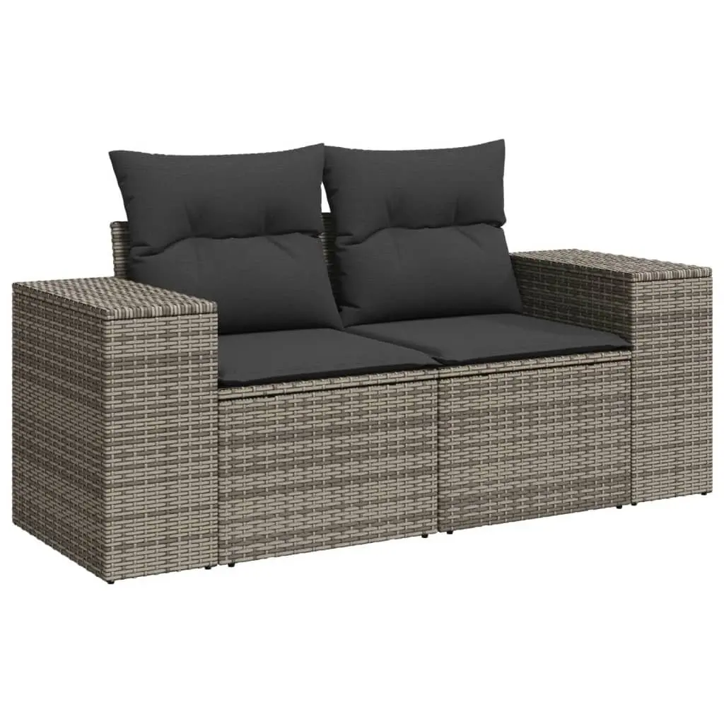 Garden Sofa Set Modular Outdoor Furniture 10 Piece Grey Poly Rattan Patio Lounge
