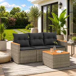 Value and Comfort: Grey Garden Sofa Set for Outdoor Use