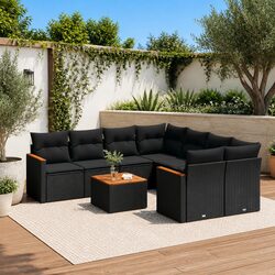 Quality Outdoor Sofa Set: 9 Pieces with Removable Covers