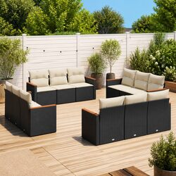 Comfortable and Durable 12 Piece Black Sofa Set