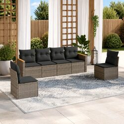Warm and Inviting 6 Piece Garden Sofa Set in Grey
